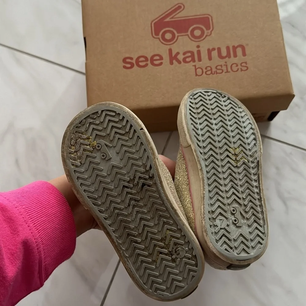 See Kai Run Gold & Pink Sneaker